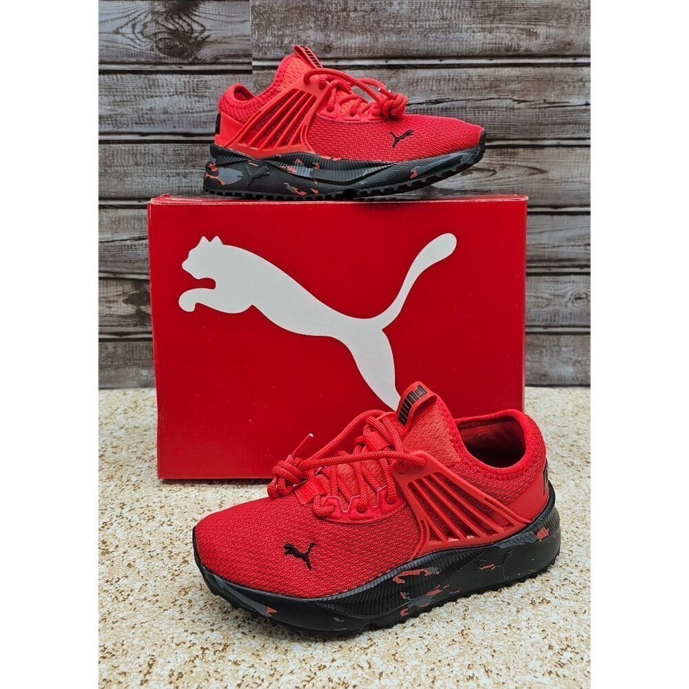 Puma Pacer Future Clear Utility Red-Black Big Kid's Shoes Size 4